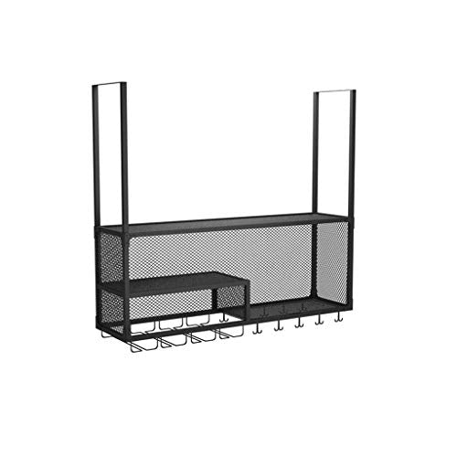 ZHXYY Appendiabiti da Bar, portabicchieri Capovolto, portabicchieri sospeso, portabottiglie in Ferro battuto, armadietto pensile Ristorante, Mobile pensile Domestico (Dimensioni: 100 * 30 cm)