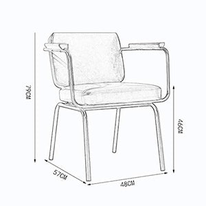 DJFIOSD Sedia retrò Moderna, Sedia in Pelle in Ferro Battuto in Stile Industriale Americano, Sedia con Braccioli, Sedia da Pranzo Soggiorno Camera da Letto Sedia da Pranzo,Giallo