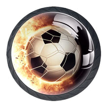 Set di 4 maniglie rotonde per armadio da cucina, credenza, cassettiera, cassettiera, con viti, per cucina, comò, armadietto, bagno, armadio esplosiva palla da calcio Freball