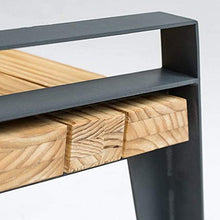 Panchina per terrazza da parco Panchine per il tempo libero da esterno, Panchine da giardino resistenti alle intemperie in ghisa e pino, Panchina decorativa retrò con schienale e braccioli, Panchina