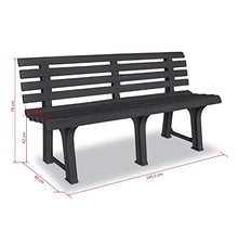 Zerone Panchina da Giardino con Braccioli Curvati Elegante Robusta Classica Panca Arredi da Esterno Sedute,Panca da Giardino in Legno massello+Acciaio 125 x 53 x 77 cm Antracite