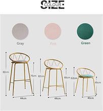 BDLYZ Yxsd Bar Sedile Sgabelli Velluto Tessuto Imbottita con Schienale e braccioli in Metallo Gambe Cucina Colazione (Size : 65cm)
