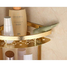 AGGF Mensole per Doccia da Bagno Scaffale angolare Spazio Mensola da Bagno in Alluminio Cestino Triangolare Dorato