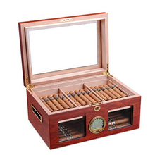 Armadio per Sigari Umidificazione per Sigari Humidor Scatola per Sigari Scatola per Esposizione in Legno di Cedro Stoccaggio A Due Zone Stoccaggio di Grande capacità per 100 Sigari