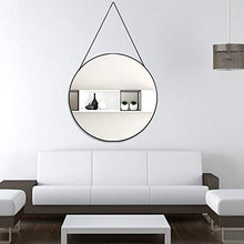 SHU XIN Specchio da Bagno Specchio Rotondo per Il Trucco Specchio da Bagno a Prova di Esplosione per WC da Parete Specchio per Uso Domestico Cornice Nera Specchio Argento HD Φ50cm