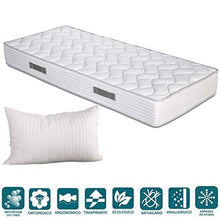 EVERGREENWEB - Materasso Singolo 80x190 in Waterfoam Alto 20 cm con Cuscino Memory Foam, Ortopedico, Rivestimento Bianco Effetto Massaggiante, Tessuto Antiacaro per Tutti Reti o Letti Singoli Fashion