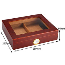 Umidificatore a scatola isolante 6 Sigari Humidor Dispositivo di Raffreddamento Portatile Legno di Cedro Cigar Idratante Governo Prospettiva Tetto Apribile Due Aree di Stoccaggio Igrometro Esterno