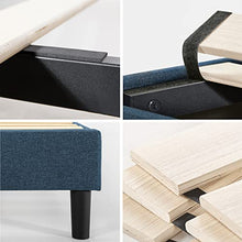 ZINUS Curtis 35 cm Telaio del letto a piattaforma imbottito | Base per materasso | Supporto per doghe in legno | Facile da montare | 140 x 190 cm | Blu Navy