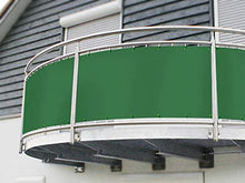 Paravento per balcone (80 cm di altezza) – bordatura su misura in PVC / camion (80 cm x 460 cm, verde RAL6005)