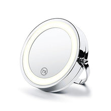 Himimi Illuminazione a LED per Specchio cosmetico e ingrandimento 1x / 7X, Specchio per Il Trucco da Parete, Girevole a 360 ° Pieghevole per Il Bagno per Il Trucco e la rasatura