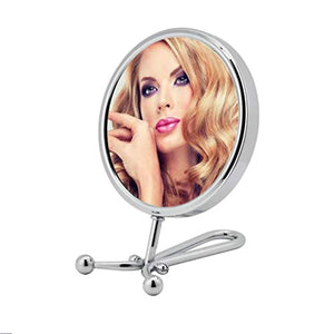 Specchio per Il Trucco, Specchi Portatili con Manico Specchio Cosmetico Ingrandito 3X - Specchio Cosmetico Rotondo da 6 Pollici per Il Piano del Tavolo della Camera da Letto del Bagno
