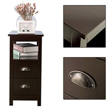 Q-HL Comodino Tavolino retrò Comodino con 2 Cassetti Divano Tavolino Robusto Notturno Stand Gabinetto Facile Assemblaggio per Soggiorno Ufficio Camera da Letto, Marrone