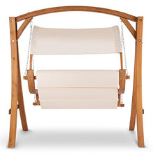 blumfeldt Maui Dondolo da Giardino con Struttura in Legno di Larice Massiccio(110 cm, 2 Posti, Baldacchino apribile, anatomico)