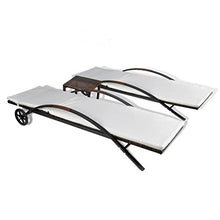 vidaXL Lettini Prendisole con Tavolino 3 pz Elegante Sdraio Mobile Arredo Giardino Spiaggia Piscina Chaise Longue in Polyrattan Marrone