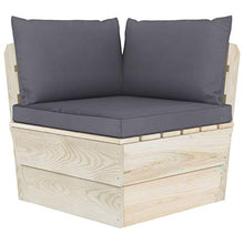 Tidyard Set 8 pz Divani Pallet Angolari Modulari da Giardino Esterno con Penisola in Legno di Abete,Divano Angoalre,Divani da Esterno,Set Divani Modulari da Giardino Esterno Legno