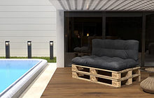 POKAR Set di Cuscini per Europallet Imbottito da 2 Pezzi: 1x Cuscino-Sedile 120x80cm + 1x Cuscino-Schienale 120x40cm, per Divano da Giardino, per Interno ed Esterno, Senza Pallet, Antracite
