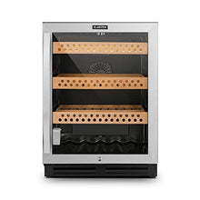 KLARSTEIN El Presidente 127 - Umidificatore per Sigari, Humidor, Porta in Vetro, Telaio in Acciaio, Capacità 127 L, Sigillabile, 42dB, Nero Lucido