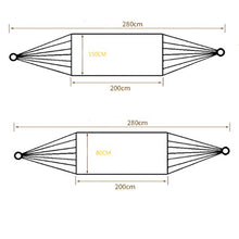 Amaca da campeggio, amaca da letto sospesa a righe in tela resistente e ispessita, amaca da esterno portatile con borsa, per escursioni in spiaggia (Blu, 280 x 80 cm)