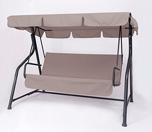 Dondolo 3 POSTI Classic Grigio in Acciaio ARREDO Esterno Giardino Veranda