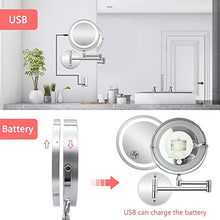 Muro del Bagno Montato Specchio Led Specchio Per Il Trucco 1X/5X Ingrandimento Regolabile Specchio Cosmetico di Ricarica USB Tocco Dimming Specchi