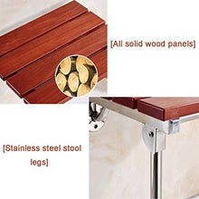 NA Sedia Pieghevole a Muro in Legno Sgabello in Acciaio Inox Legs Pieghevole Design Sedia da Parete 8cm Sgabello da Bagno Invisibile 160KG