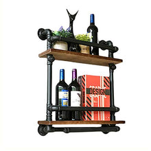 MoDi Industrial Water Pipe Wine Rack Wall Hanging Iron Art Retro Style Bar Wine Rack (L52CMxH65CM)