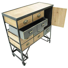Mobile Organizzatore Cassettiera Stile Industriale con 6 cassetti e 1 Anta con Ruote Armadietto in Stile Industriale Multifunzionale per Soggiorno Camera da Letto Corridoio