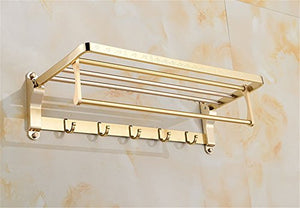 MBYW moderno e minimalista portasciugamani moda bagno portasciugamani libero punzonatura spazio bagno in alluminio europeo oro portasciugamani pieghevole portasciugamani hardware pendente asciugamano appeso bar 60 cm