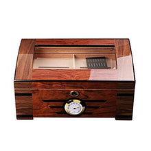 Minmin Cigar Box Legno di Cedro Vetro Trasparente Finestra sigaro umidificatore Sigaro di fumo del Governo con l'igrometro, 240x220x240mm accessori del sigaro (Size : 240x220x240mm)