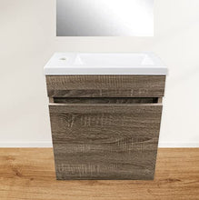 STARBATH PLUS - Set di mobili da bagno sospesi in MDF con lavabo in resina e specchio - Lavabo sospeso - Mobili da bagno con lavabo - 40 x 22 cm