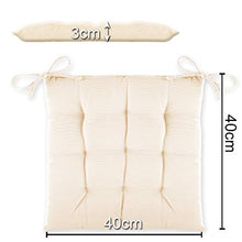 Gräfenstayn® Set di 4 Cuscini di Seduta 40x40x3cm con Cinghie di ritenzione per Interni ed Esterni con Guarnizione Oeko-Tex - (Crema)