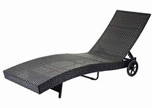 Mendler Lettino Regolabile da Esterno HWC-D80 polyrattan Antracite con Cuscino Beige