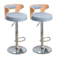LUSTAR Sgabelli A Barre Girevoli A 360 ° Set di 2 Sgabelli Ad Altezza Regolabili con Poggiapiedi E Schienale in Legno Cucina da Cucina Sedie A Barre Blue-A