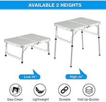 CASTOR Tavolo da Picnic all'aperto Tavolo da Campeggio Pieghevole Portable Altezza Regolabile Altezza Picnic Leggero in Alluminio per Picnic, Spiaggia, Barbecue all'aperto, al Coperto BBQ Party Table