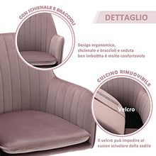 Irene House Sedia da Camera da Letto in Tessuto Velluto con Gambe in Metallo Sedia da Soggiorno Sedia da Sala da Pranzo Sedia per Tavolo da Toeletta (Rosa, 2)