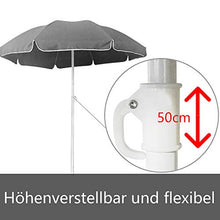 LZQ 200 cm Ombrellone Tondo Ombrello Parasole da Esterno da Giardino da Spiaggia Protezione Solare UV50+ Grigio Scuro