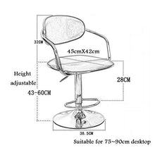 LLT Pratico sgabello Sgabelli di lusso a 360 ° girevole Cucina Colazione Bar Stool Bar contatore Sedia da ufficio Altezza regolabile Pu sede Carico massimo 120 Kg (Safety corrimano),arancia,43~60 c