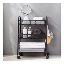 LYM &ripiano di stoccaggio Scaffalature Carrelli, con Ruote da Letto Cucina Bagagli Bellezza Multilayer Push Bagagli Shelf-3 Strati Scaffale di Finitura