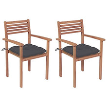 vidaXL Sedie da Giardino 2 pz con Cuscini Antracite Massello di Teak