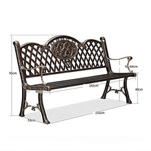 Panchina per terrazza del parco Panchina per il tempo libero all'aperto, Panchina da giardino retrò in alluminio pressofuso resistente alle intemperie, Panchine da giardino decorative nel cortile e