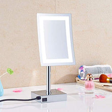 HGXC Specchi per Il Trucco, vanità monofacciale con Illuminazione a LED Quadrata in Ottone con ingrandimento 3X con Interruttore