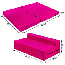 G&H - Materasso pieghevole pieghevole per letto matrimoniale, con rivestimento rimovibile, colore: rosa