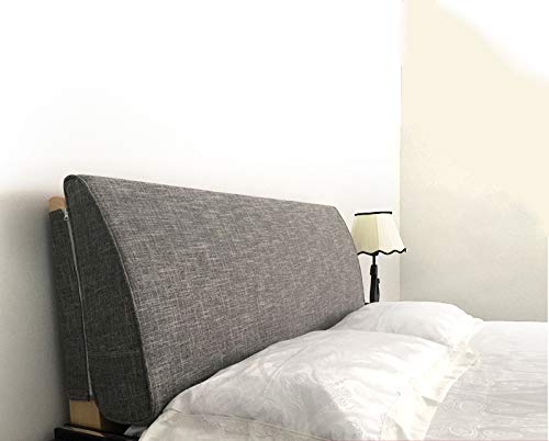 Copri Testata Letto Schienale In Lino Per Spugna Riempimento Per Singola Doppia Matrimoniale Super King Size-Cover Lavabile,Grey-180 * 50 * 10cm