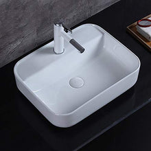XIAOLULU Lavabo in Ceramica Ovale Bianco Bagno Lavabo da appoggio in Ceramica Lavabo Hotel Bagno Piazza Art Bacino Lavabo Lavabo WC (Color : White, Size : 50x40x13.5cm)