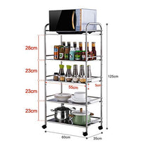 YIN YIN Carrello per ripiani Ripiano, semplice cremagliera in acciaio inossidabile, facile da spostare, durevole, design multistrato, sala da pranzo soggiorno, scaffale camera da letto 60X35X125CM Car