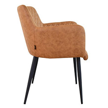 Damiware Rose Sedia con bracciolo | sala da pranzo Comfort Rivestimento in Tessuto (Cognac)
