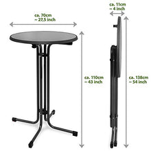Beautissu Sylt Gastro Tavolo Alto Pieghevole Ø 70 cm Tavolo Bar Esterno Nero - Tavolino da Bar o da Cucina Rotondo per bistrot e Pub - Tavolo da Giardino - Resistente al Calore e ai Graffi
