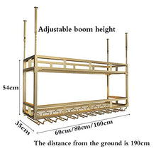 COLiJOL Portabottiglie da Vino da Appendere a Soffitto Portabicchieri da Vino Rosso Capovolto Calice da Appeso a Sospensione Portabottiglie per Mensola da Cucina Bar Decor Rack,80 cm (31,5 Pollici),8