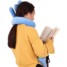Wan&ya Poggiatesta da Viaggio Portatile con Cuscino in Peluche con 5 modalità di Sonno, Diversi Modi per supportare Comodamente la Testa e Il Collo, per i Viaggi e la casa,Rosa