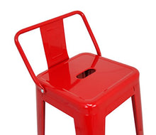 La sedia spagnola tólix Pack di sgabelli Schienale, Acciaio Inox, Rosso, 43 x 43 x 76 cm